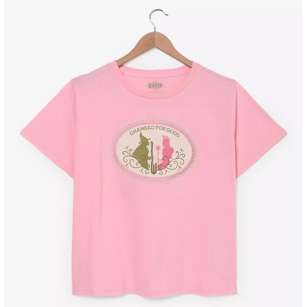 BoxLunch Wicked Elphaba & Glinda Embroidered Plus T-Shirt 1x
